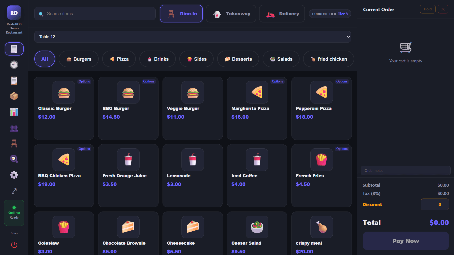 Actual CorePOS interface · demonstration data