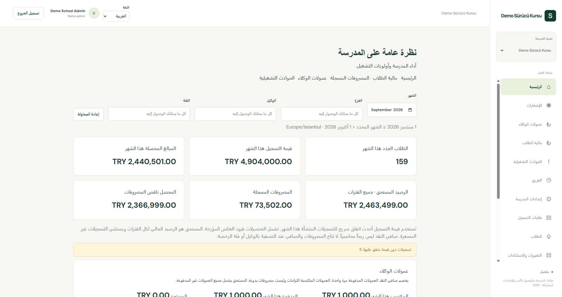 تطبيق Core Sürücü الفعلي · نظرة عامة على المدرسة